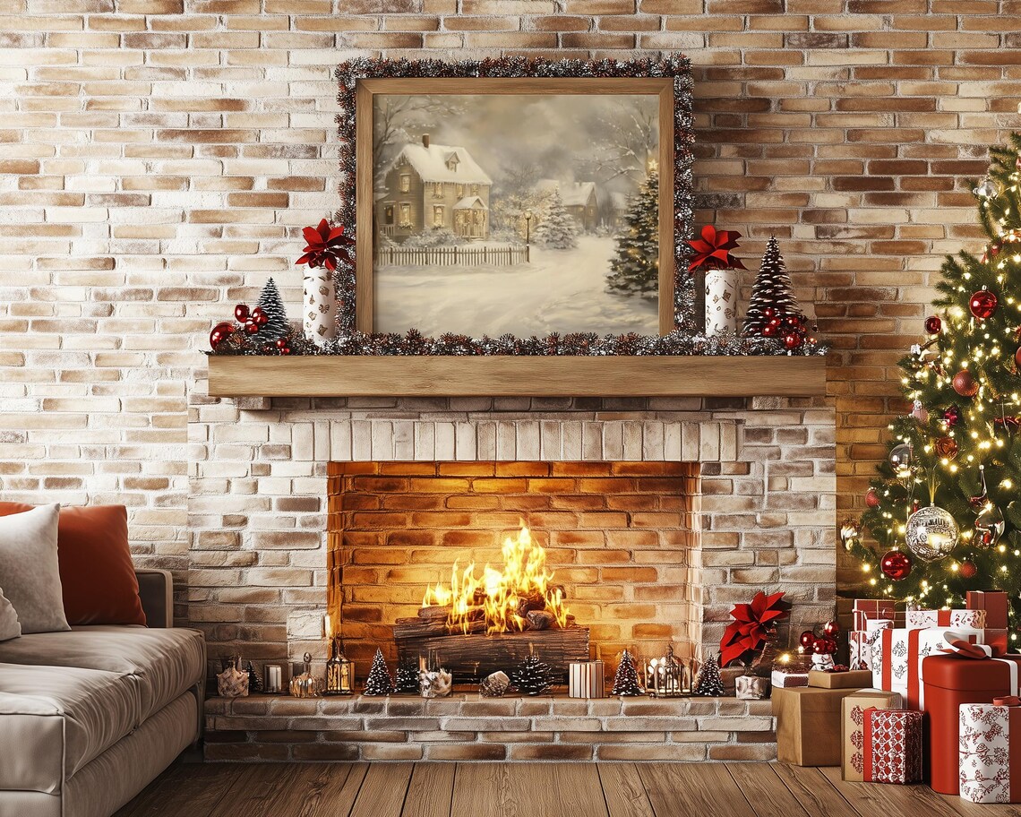 Enchanted Winter Cottage Wonderland Holiday Art Print - Image 5