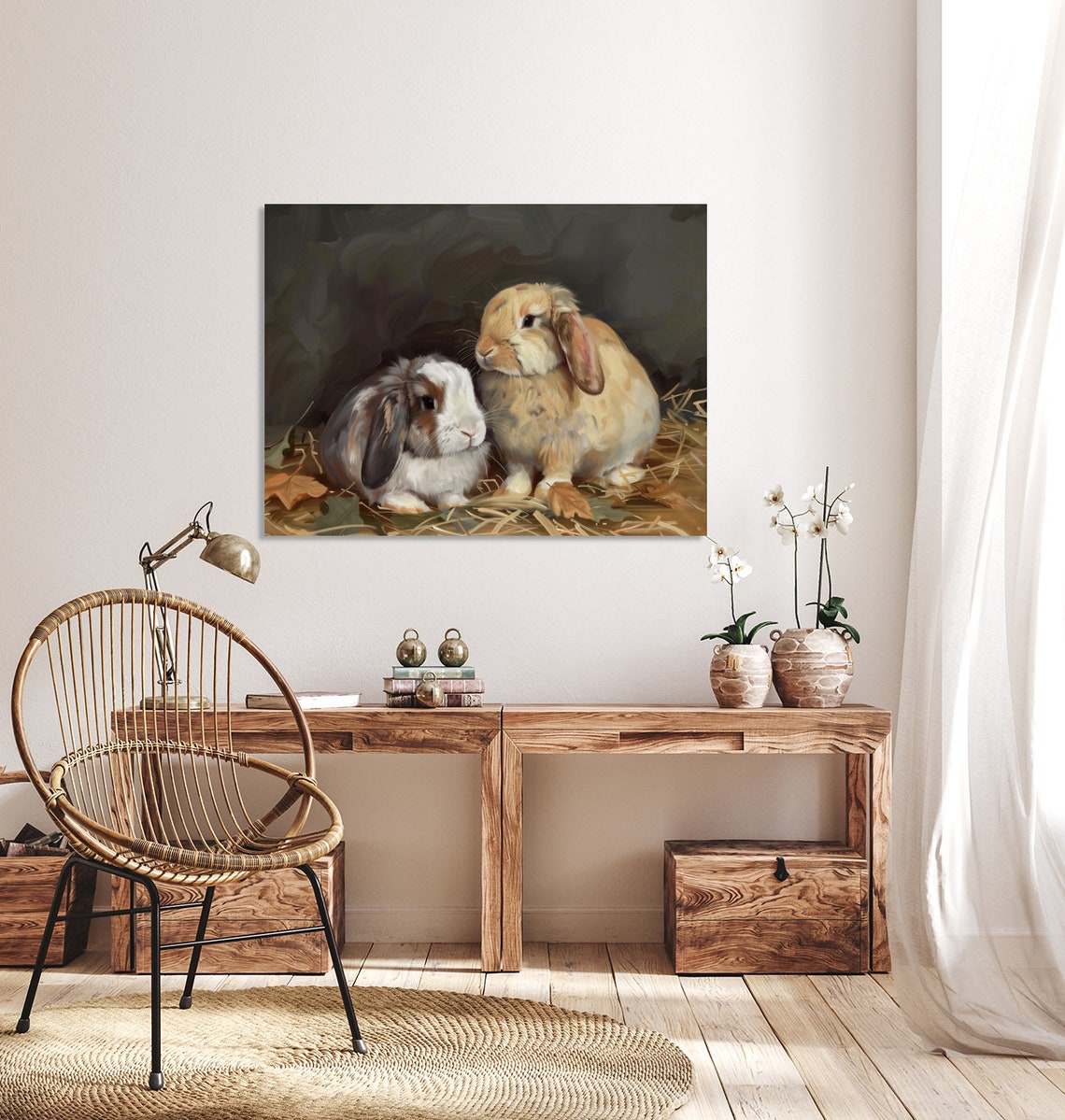 Holland Lop Bunnies Painting Cute Rabbit Animal Spring Poster - Image 5