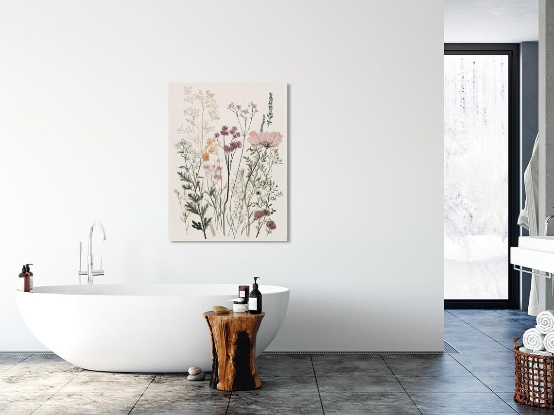 Pressed Wildflower Botanical Study Cream Neutral Vintage Poster - Image 4