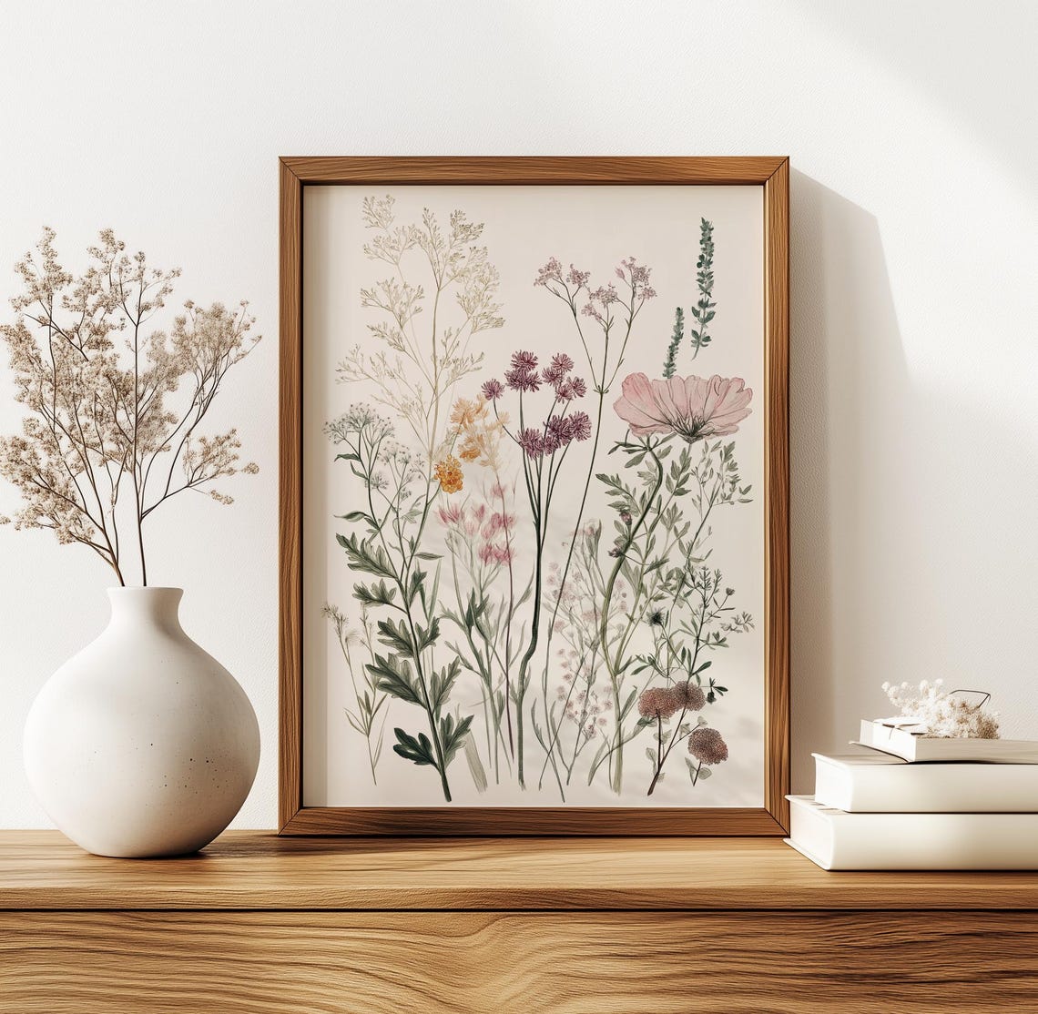 Pressed Wildflower Botanical Study Cream Neutral Vintage Poster - Image 5