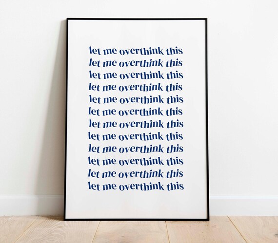 Wall Art Print Trendy Blue Room Decor Poster Dorm Indie Minimalist