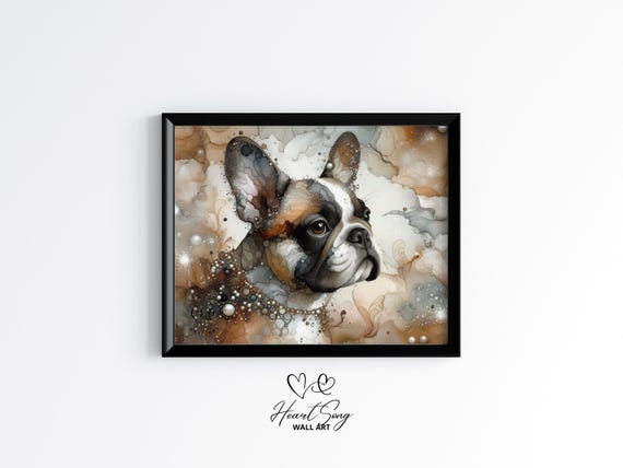 French Bulldog Dog Painting Rustic Abstract Wall Art As A Vibrant Alcohol Ink Artwork For Modern Decor Lovers 869