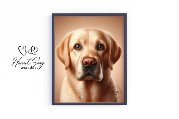 Labrador Retriever Art Warm Earthy Tones Rustic Dog Portrait Painting Vintage Moody Wall Decor 336