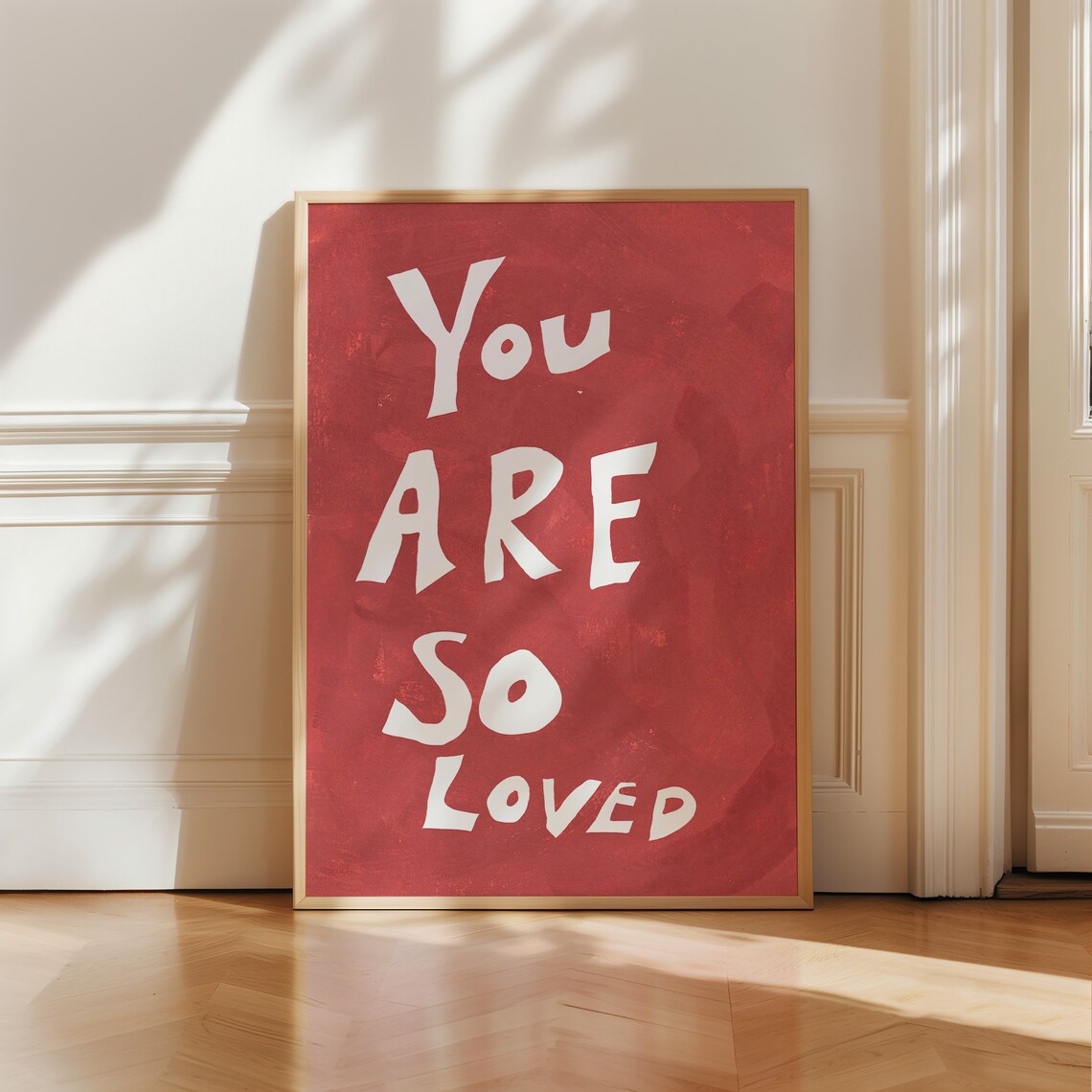 You Are So Loved Typography Quote Poster, Mid-Century - Image 3