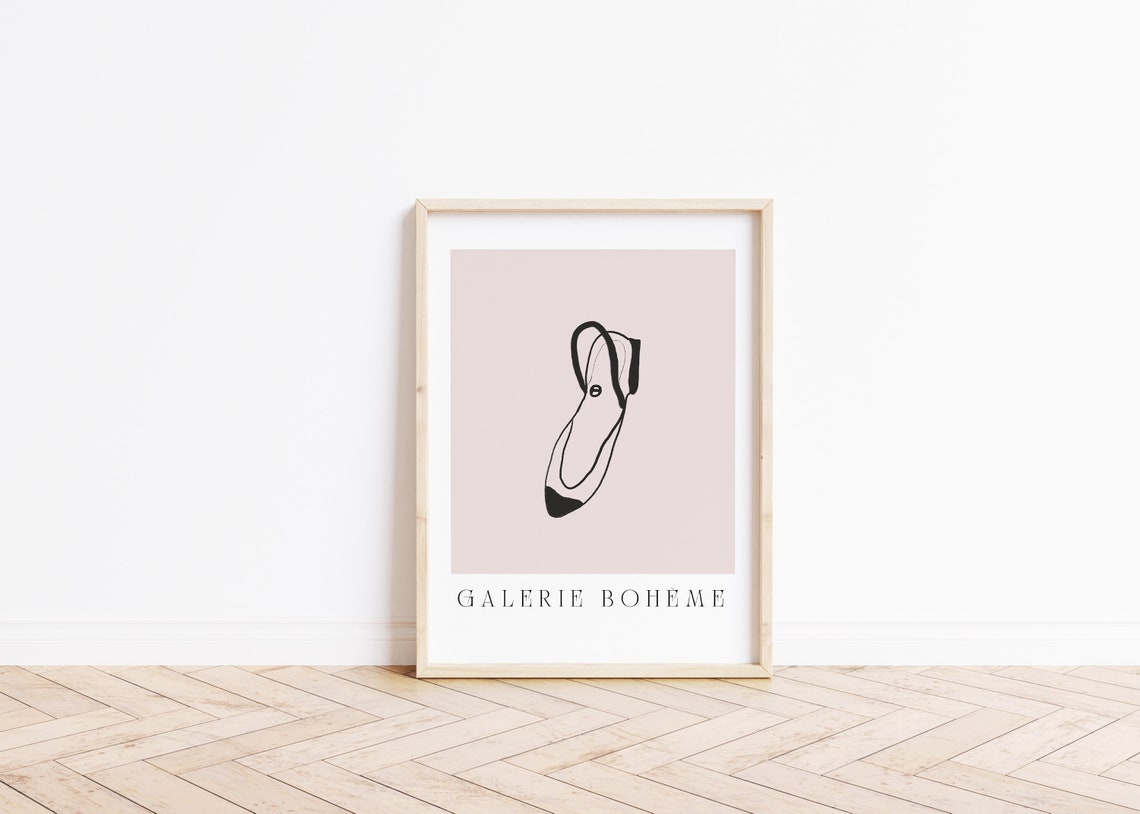 Ballet Slipper Line Art Galerie Boheme Exhibition Style Poster - Image 2