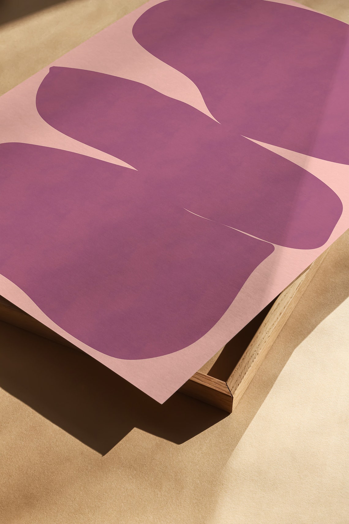 Purple Stacked Organic Shapes On Pink Abstract Modern Poster - Image 2