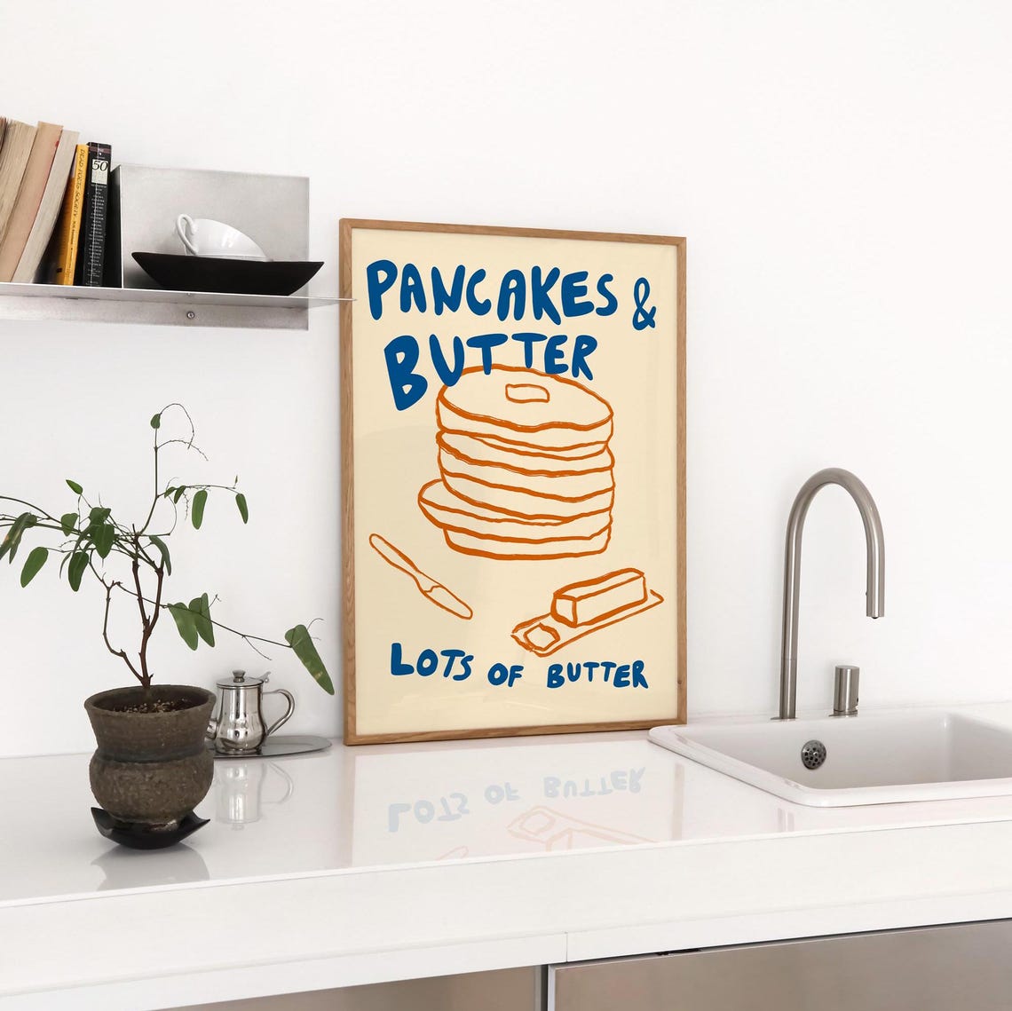 Pancakes and Butter Lots of Butter Funny Breakfast Kitchen Poster - Image 2