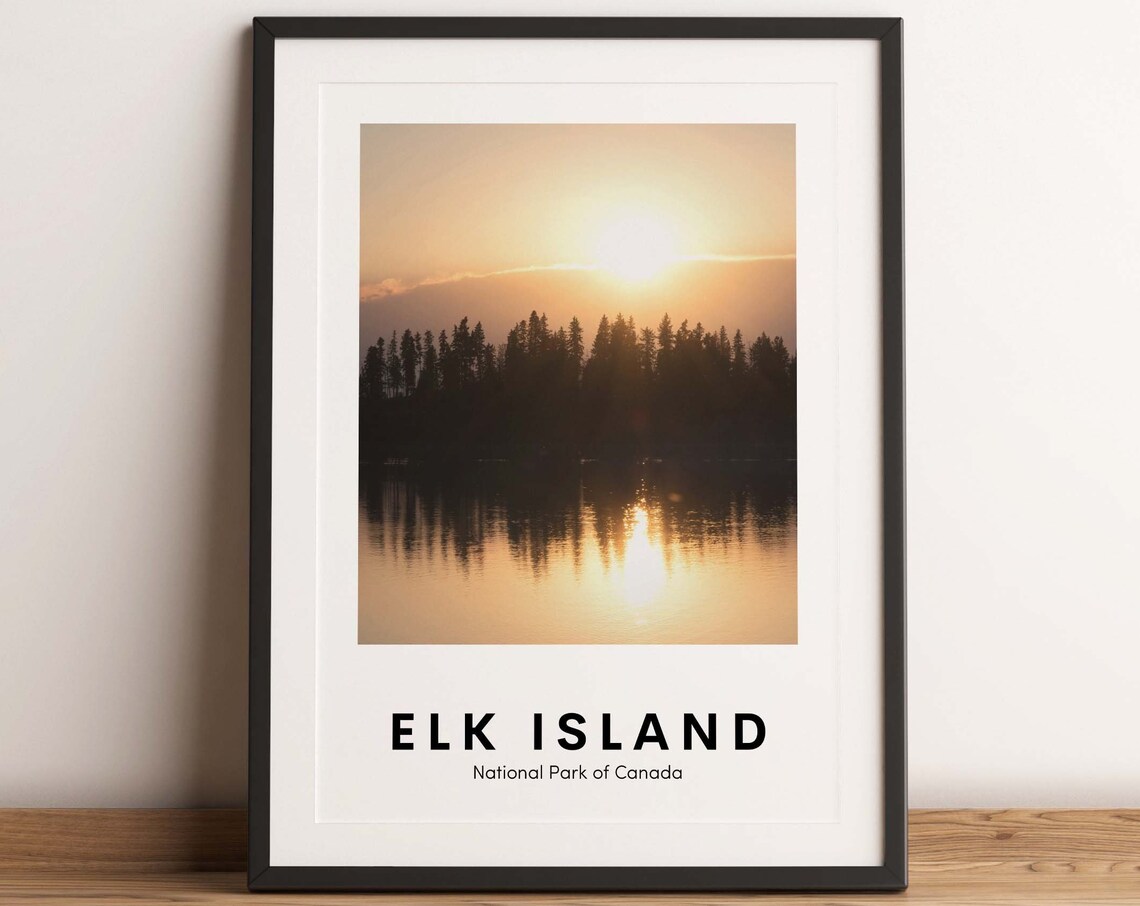 Elk Island National Park Canada Golden Sunset Lake View Wall Art