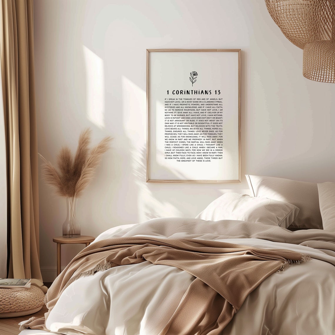 1 Corinthians 13 Love Chapter Full Text Botanical Bible Verse Poster - Image 4