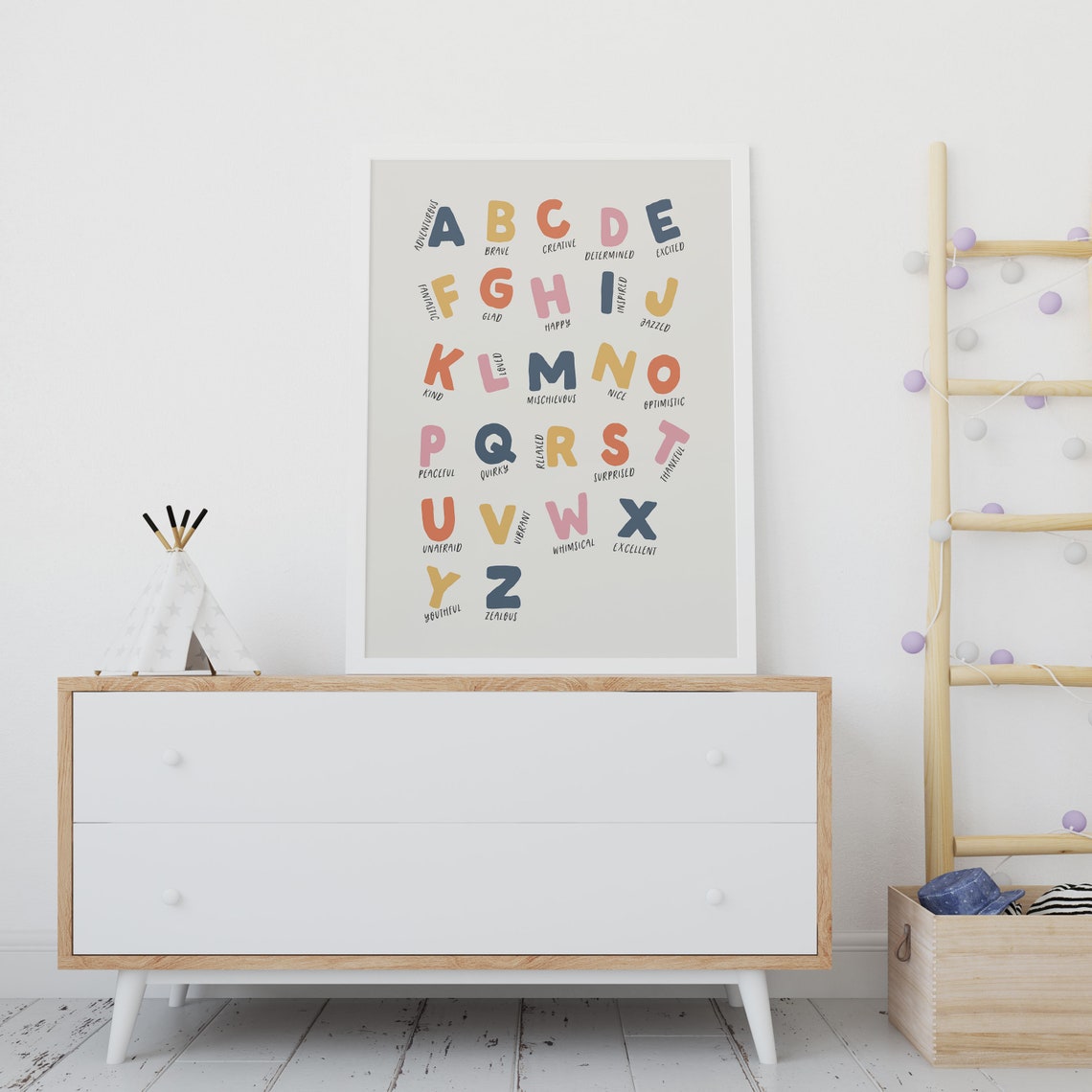 Alphabet Feelings A To Z Colorful Kids Nursery Room Decor Poster Gift - Image 4
