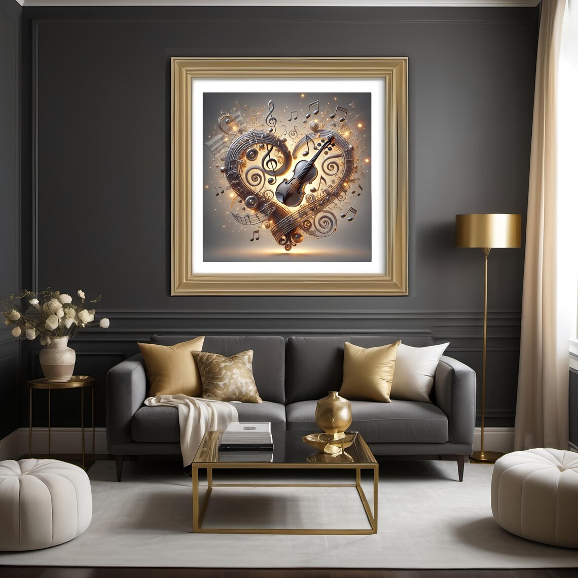 Musical Heart Valentine Art Print for Music Lovers - Image 2