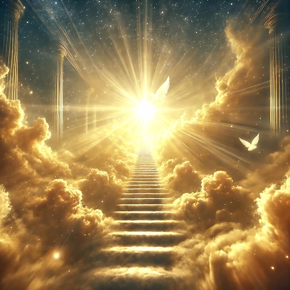 Heavenly Stairway To Light Spiritual Wall Art Print