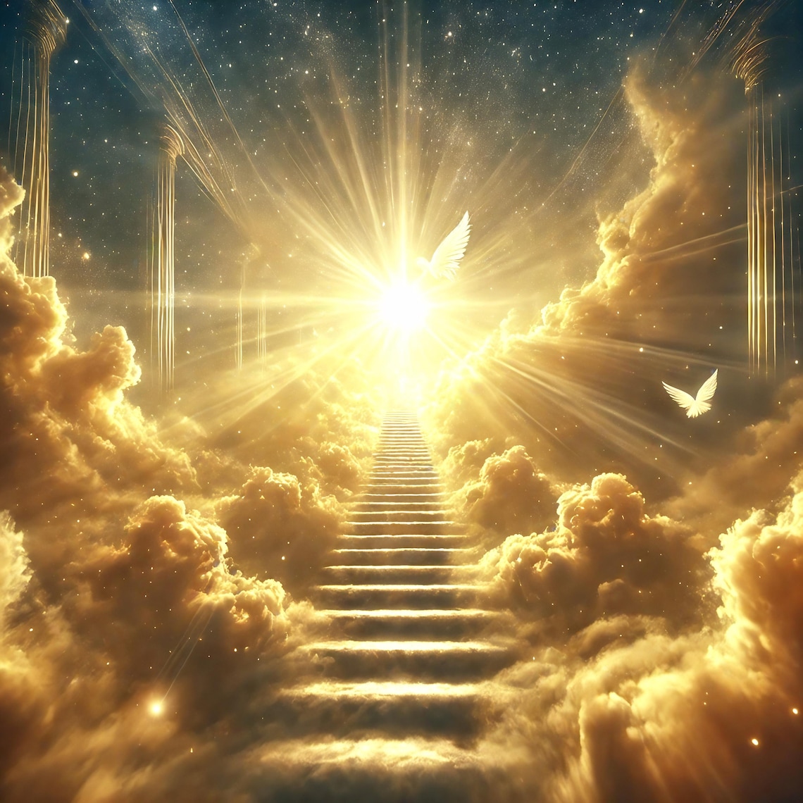 Heavenly Stairway To Light Spiritual Wall Art Print