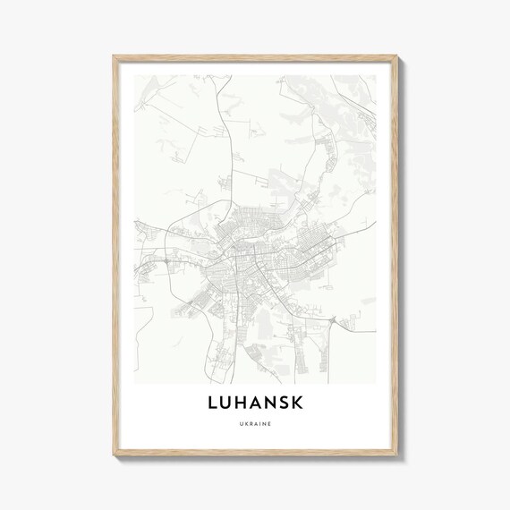 Luhansk Ukraine Minimalist City Street Map Modern Decor Poster