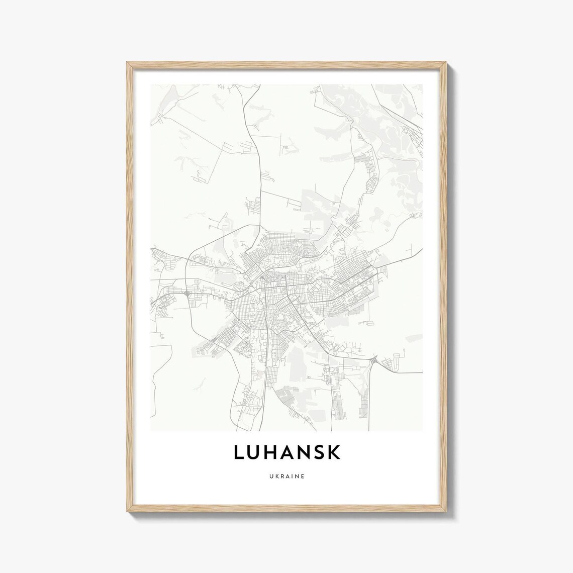 Luhansk Ukraine Minimalist City Street Map Modern Decor Poster