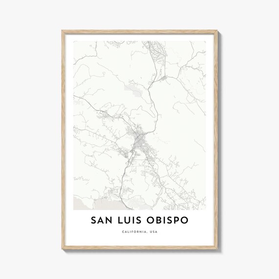 San Luis Obispo California City Street Map Minimalist Travel Poster
