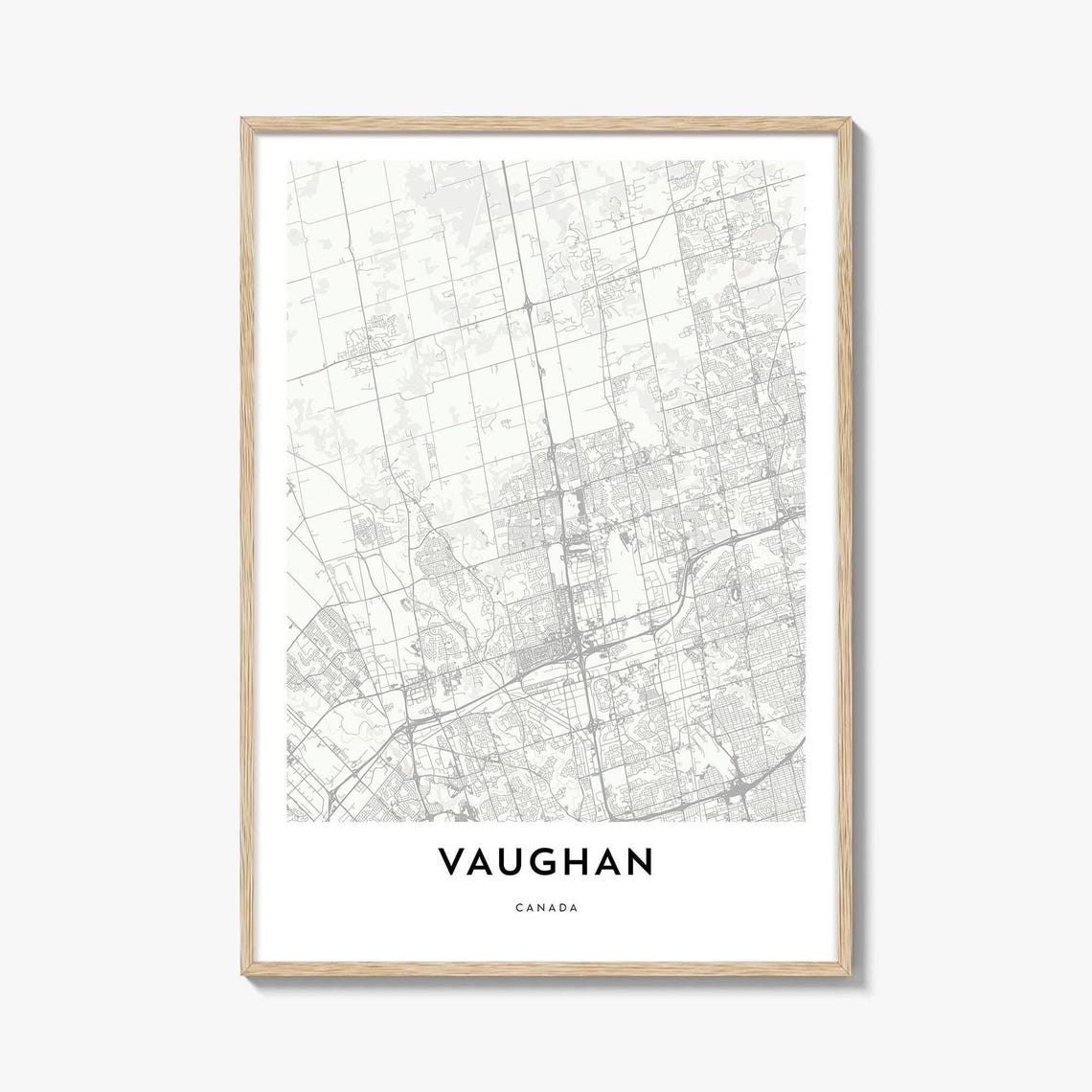 Vaughan Canada Minimalist City Map Poster for Modern Home Office Decor