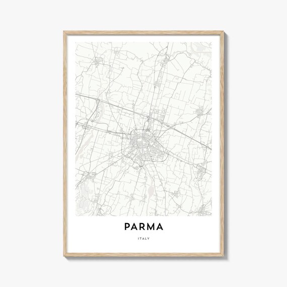 Parma Italy Minimalist City Street Map Art Poster in Soft Neutral