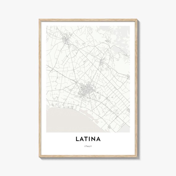 Latina Italy Minimal Street Map Poster Modern Home Office Art