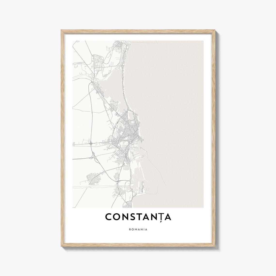 Constanta Romania Black Sea Coast Port Minimalist Map Wall Art