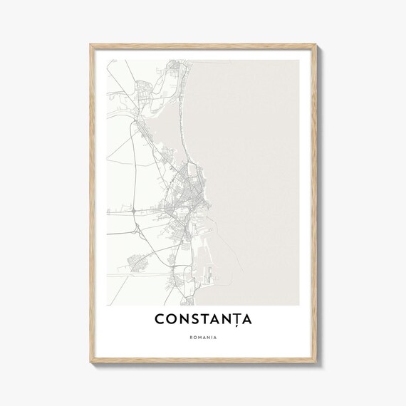 Constanta Romania Black Sea Coast Port Minimalist Map Wall Art
