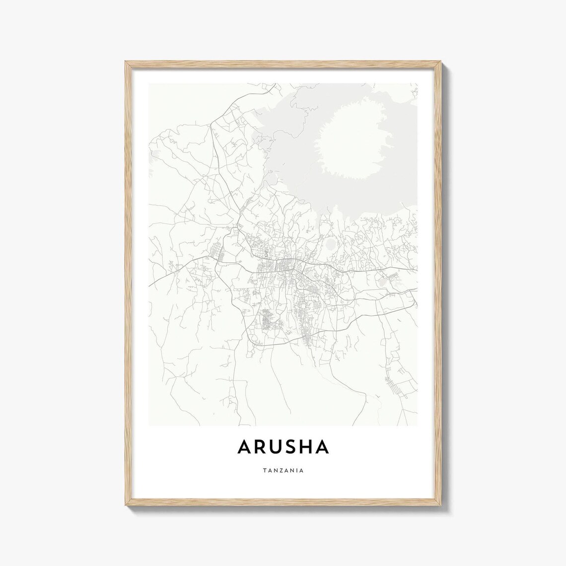 Arusha Tanzania Africa Minimalist City Map Line Art Travel Poster