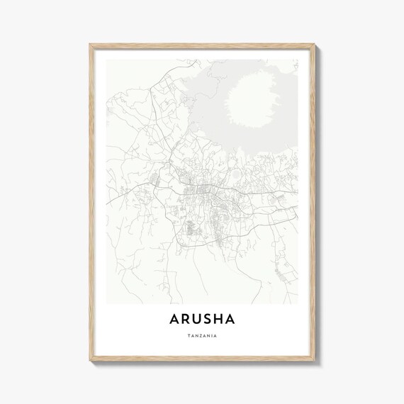Arusha Tanzania Africa Minimalist City Map Line Art Travel Poster