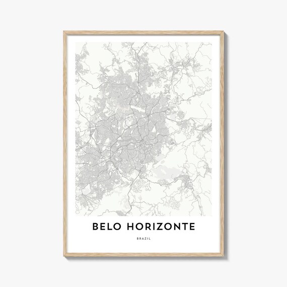 Belo Horizonte Brazil Minimalist City Street Map Line Art Poster