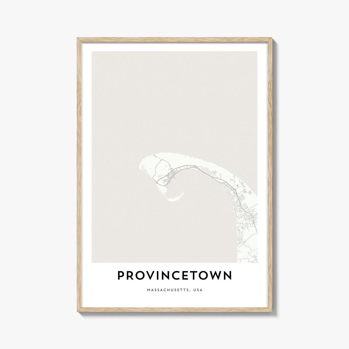 Provincetown Massachusetts Cape Cod Minimalist Map Art Print
