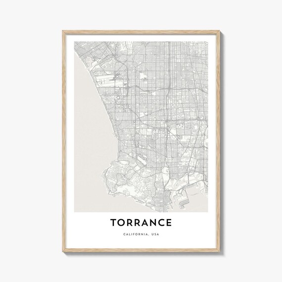 Torrance California USA Minimalist City Street Map Travel Poster