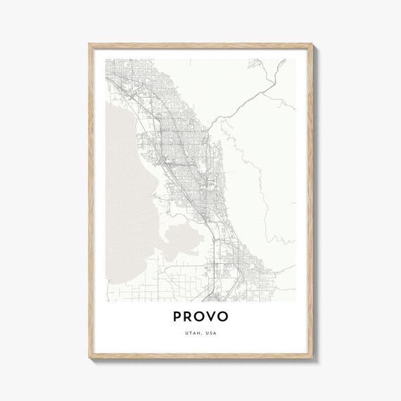 Provo Utah USA Detailed Minimalist City Street Map Travel Poster