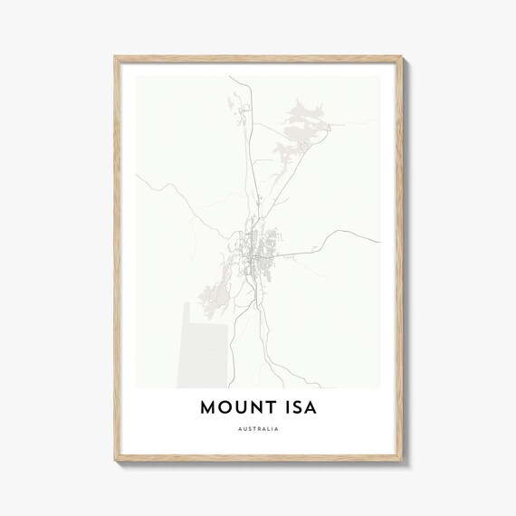 Mount Isa Australia Minimalist City Street Map Modern Decor Poster