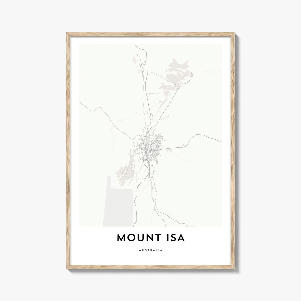 Mount Isa Australia Minimalist City Street Map Modern Decor Poster