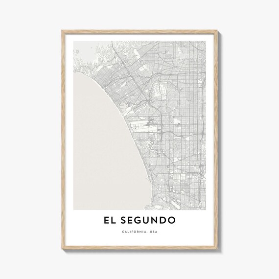 El Segundo California City Street Map Line Art Home Decor Poster