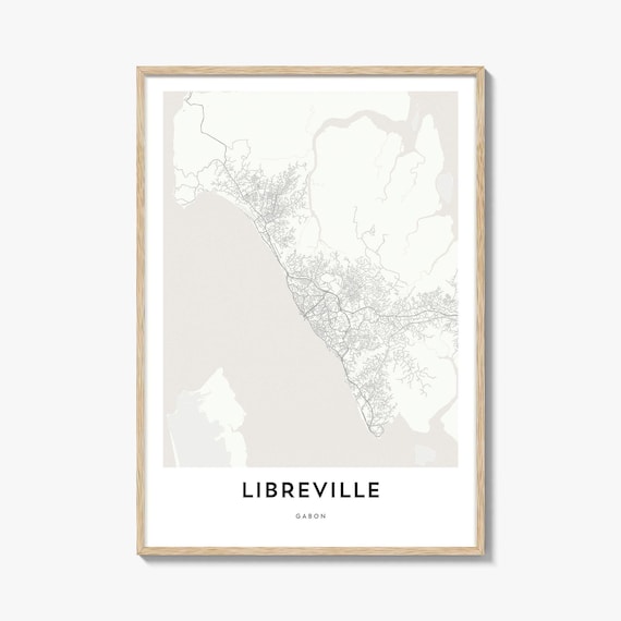 Libreville Gabon Minimalist City Map Line Art Poster Home Decor