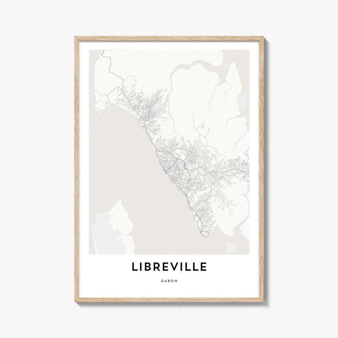 Libreville Gabon Minimalist City Map Line Art Poster Home Decor
