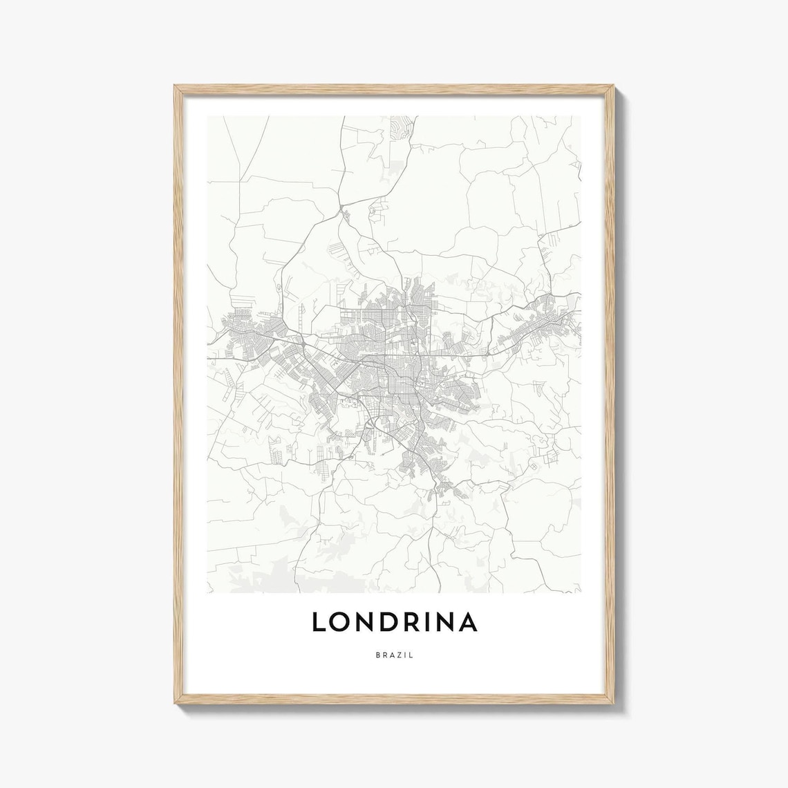 Londrina Brazil Minimalist Street Map City Artwork Gift Poster