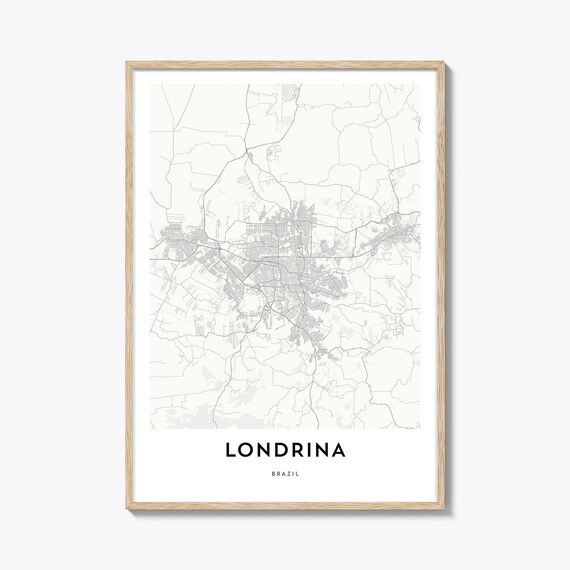 Londrina Brazil Minimalist Street Map City Artwork Gift Poster