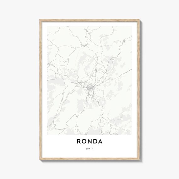 Ronda Spain Andalusia Minimalist Street Map Modern Decor Poster