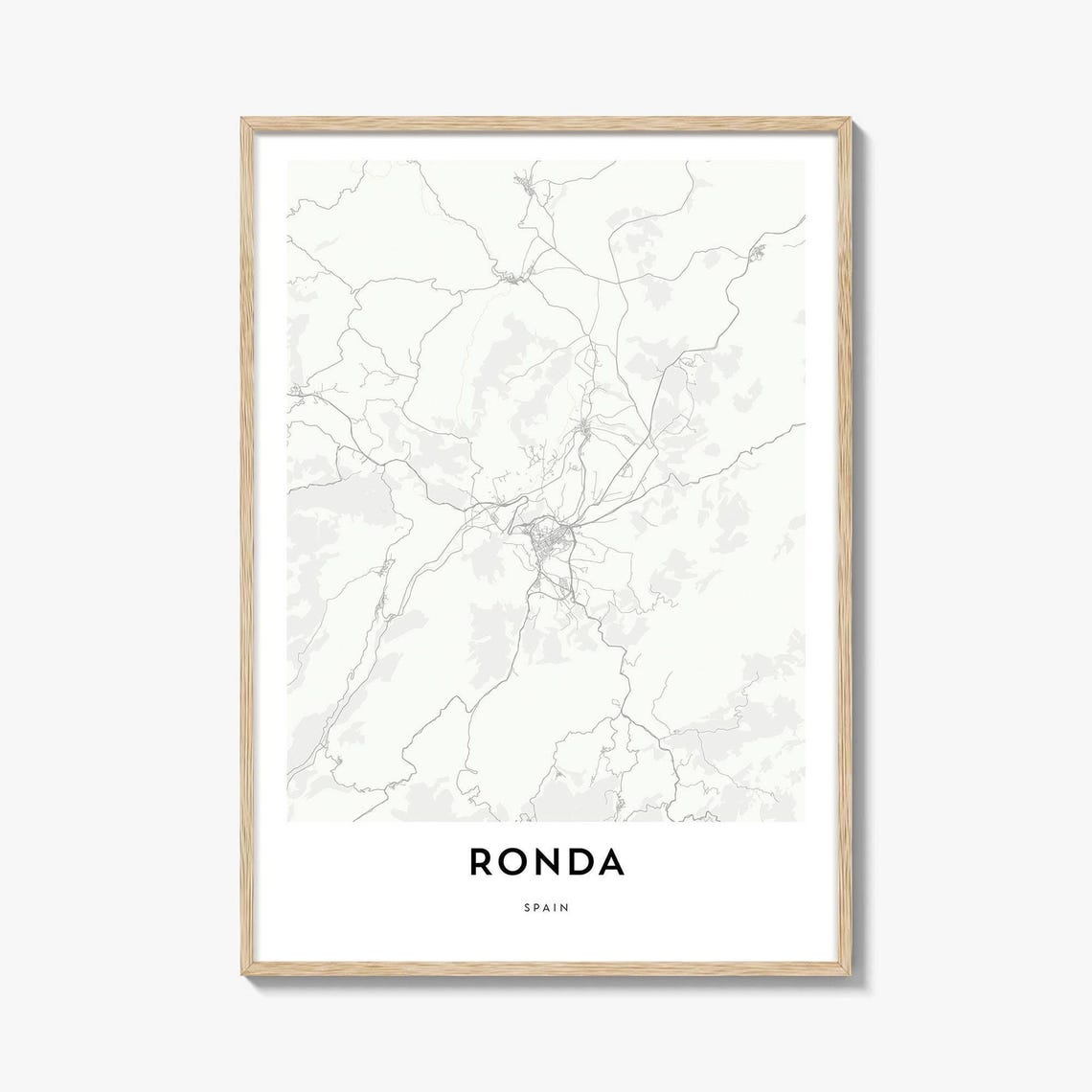 Ronda Spain Andalusia Minimalist Street Map Modern Decor Poster