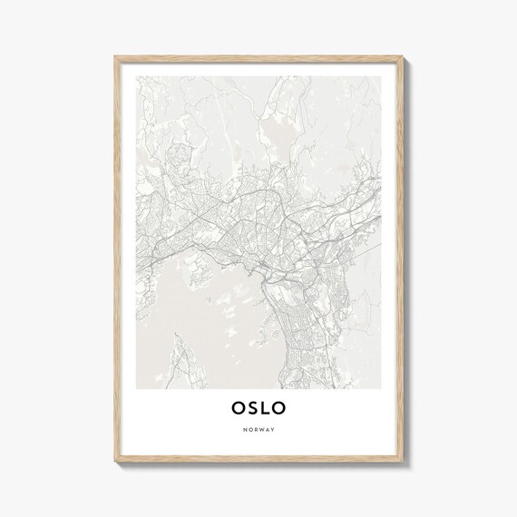 Oslo Norway Minimalist City Map Art Poster Scandinavian Wall Decor