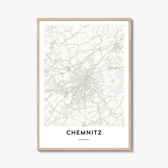 Chemnitz Germany Minimalist City Map Street Layout Wall Poster