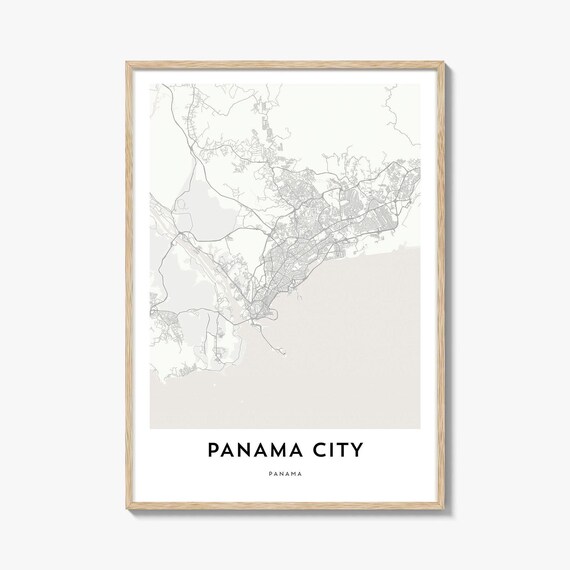 Minimalist Panama City Panama Map Street Line Art Poster For Home Office
