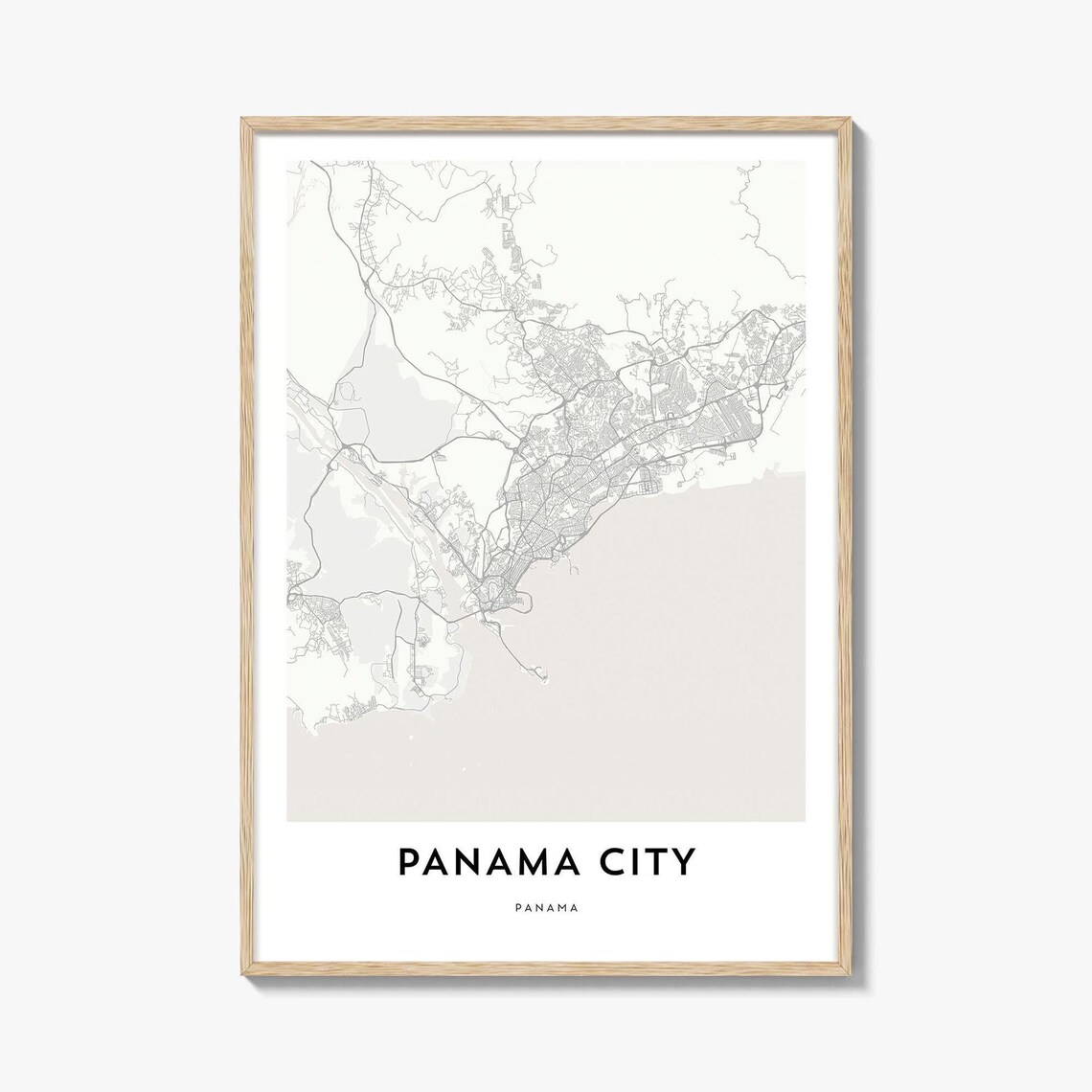 Minimalist Panama City Panama Map Street Line Art Poster For Home Office