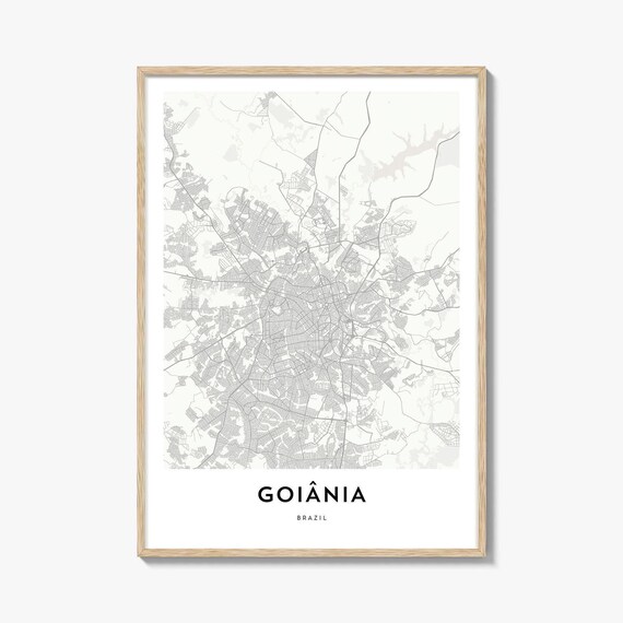Goiania Brazil Minimalist Street Map City Art Travel Wall Poster