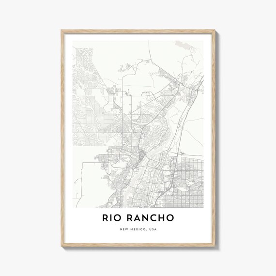 Rio Rancho New Mexico City Street Map Minimalist Art Decor Poster