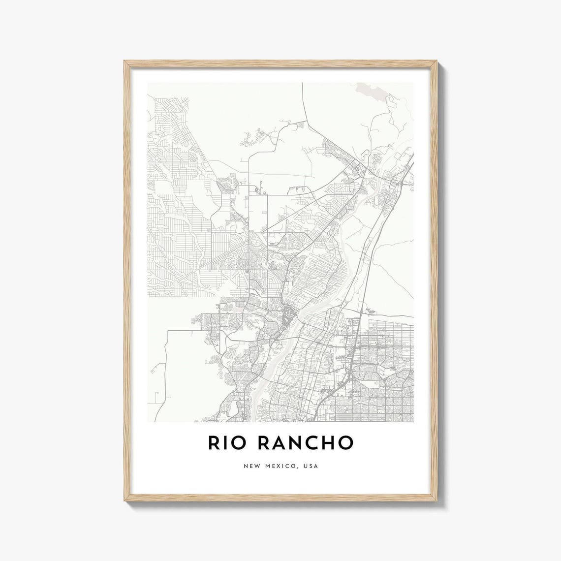 Rio Rancho New Mexico City Street Map Minimalist Art Decor Poster