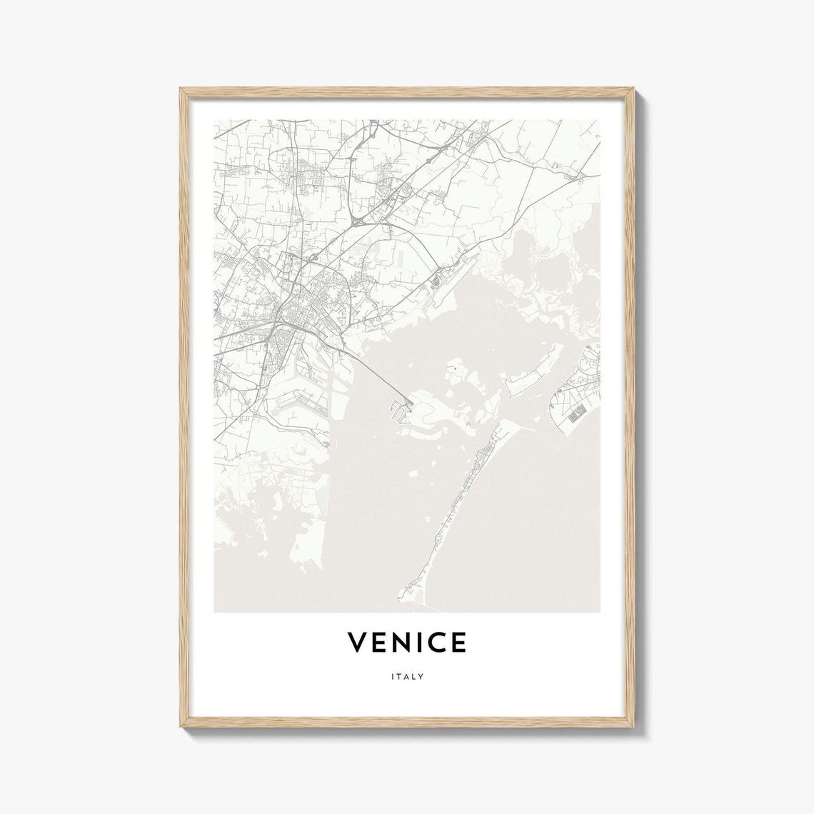 Venice Italy Lagoon City Street Map Minimalist Travel Art Poster