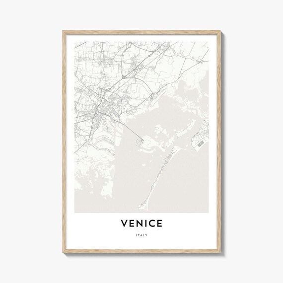 Venice Italy Lagoon City Street Map Minimalist Travel Art Poster