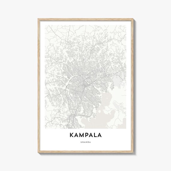 Kampala Uganda Elegant Minimalist Gray City Street Map Poster